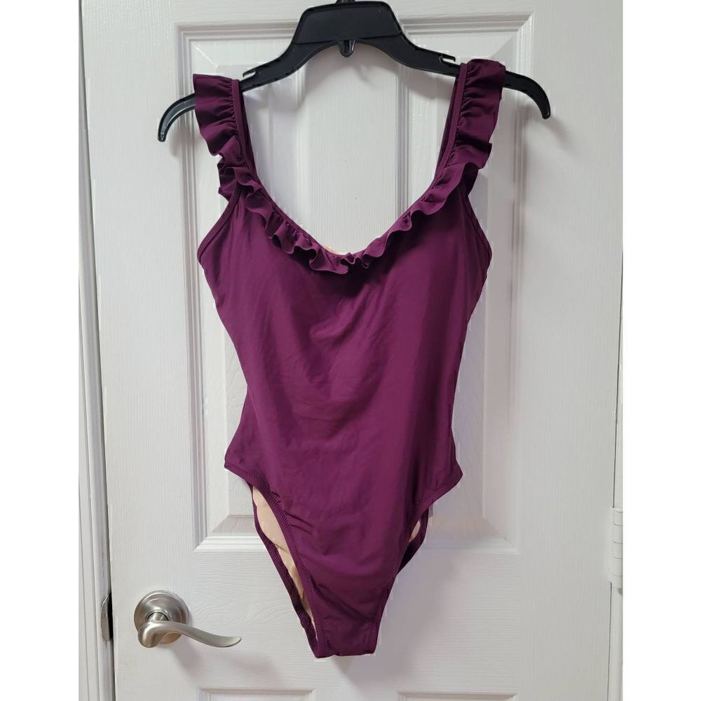 J.Crew Ruffle Scoop Back 
One-Piece Swimsuit 6 NWT
